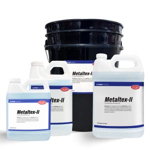 Group of Metaltex-II products; quart bottle, half gallon, gallon and 5 gallon pail sizes