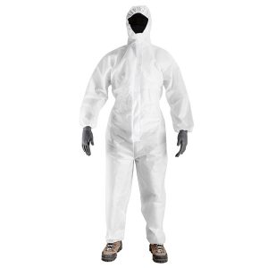 White spray suit