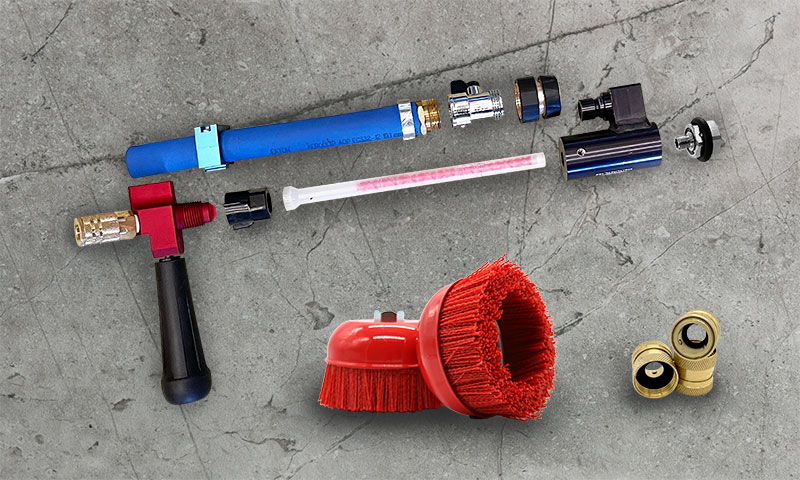 Spraylining parts, spray gun parts, cup brush and metal fittings